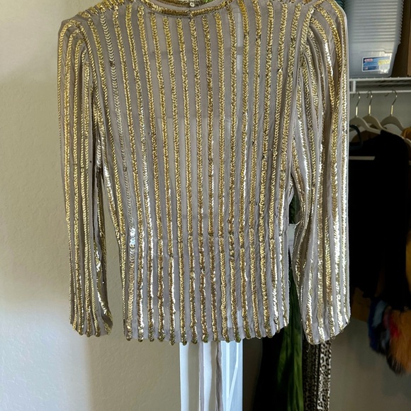 1960s Vintage 💯 % Silk  w Sequins jacket - Picture 4 of 12